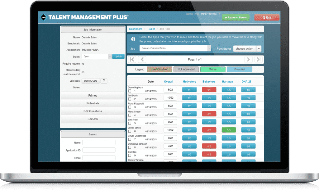 Talent Management Plus Applicant Tracking and Job Benchmarking Software